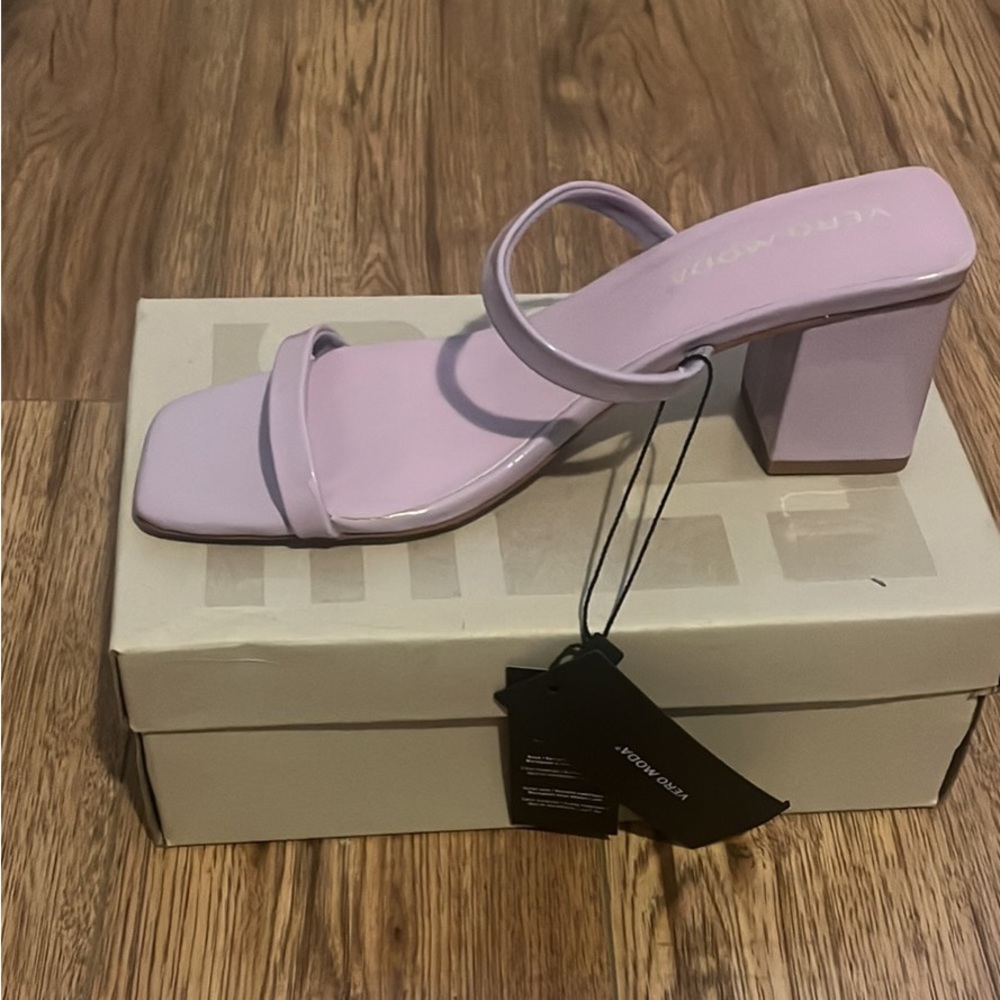 Purple sandal heels